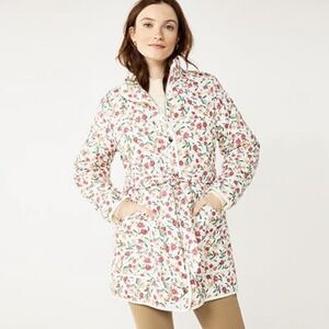 Draper James RSVP Women's Small Pink Multicolor Floral Spring Quilted Jacket NEW